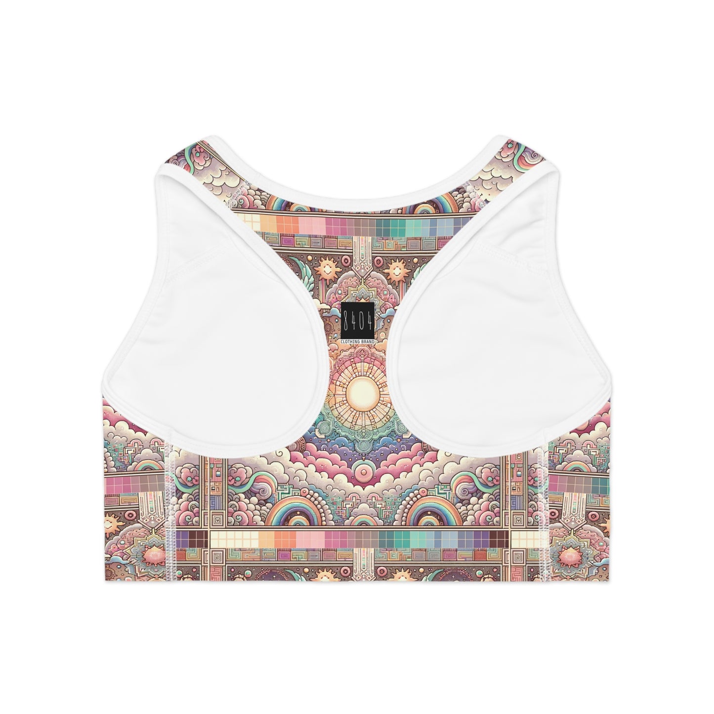 Digital Dreamland Whimsical and Nostalgic Streetwear With a Digital Twist Sports Bra - 8404 Design-56