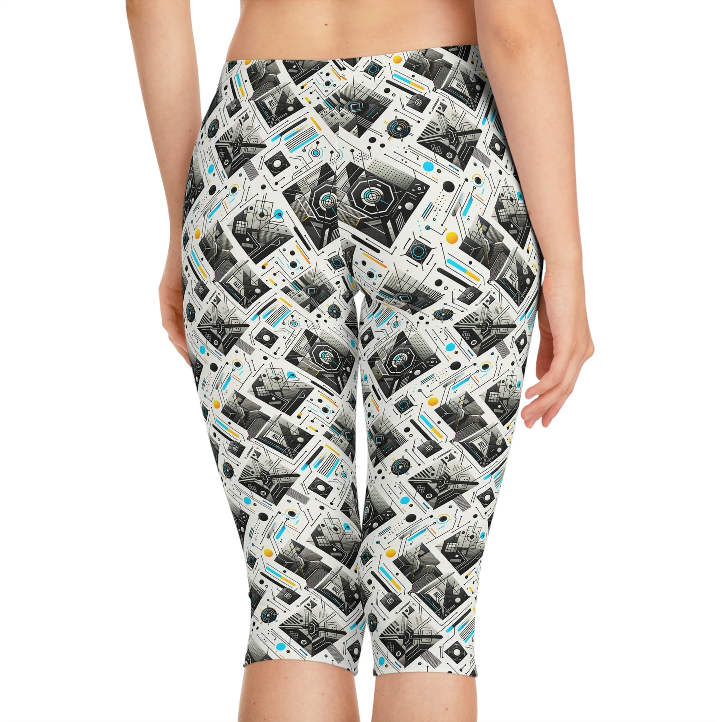 Tech Minimalism Minimalist Tech Women's Capri Leggings - 8404 Design-47
