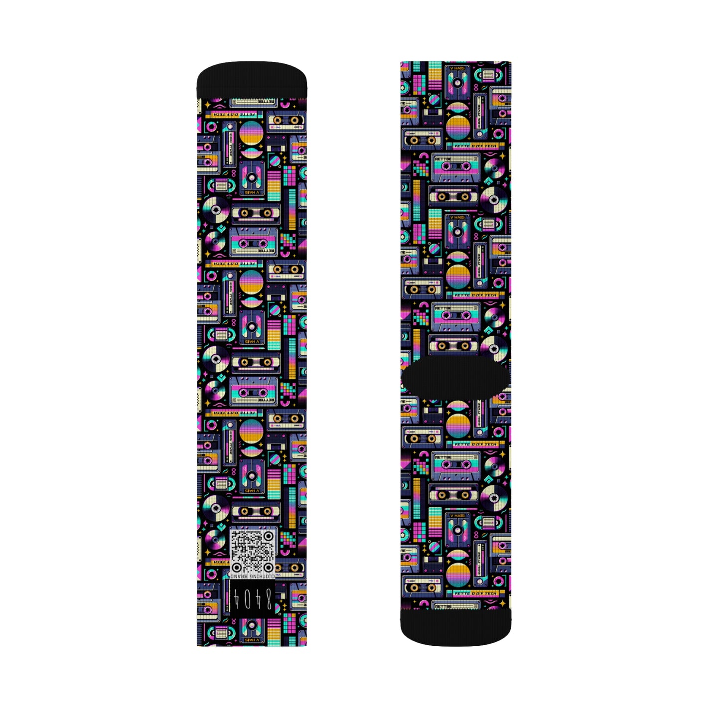 Digital Nostalgia Tech-Inspired Retro Fusion Sublimation Socks - 8404 Design-48
