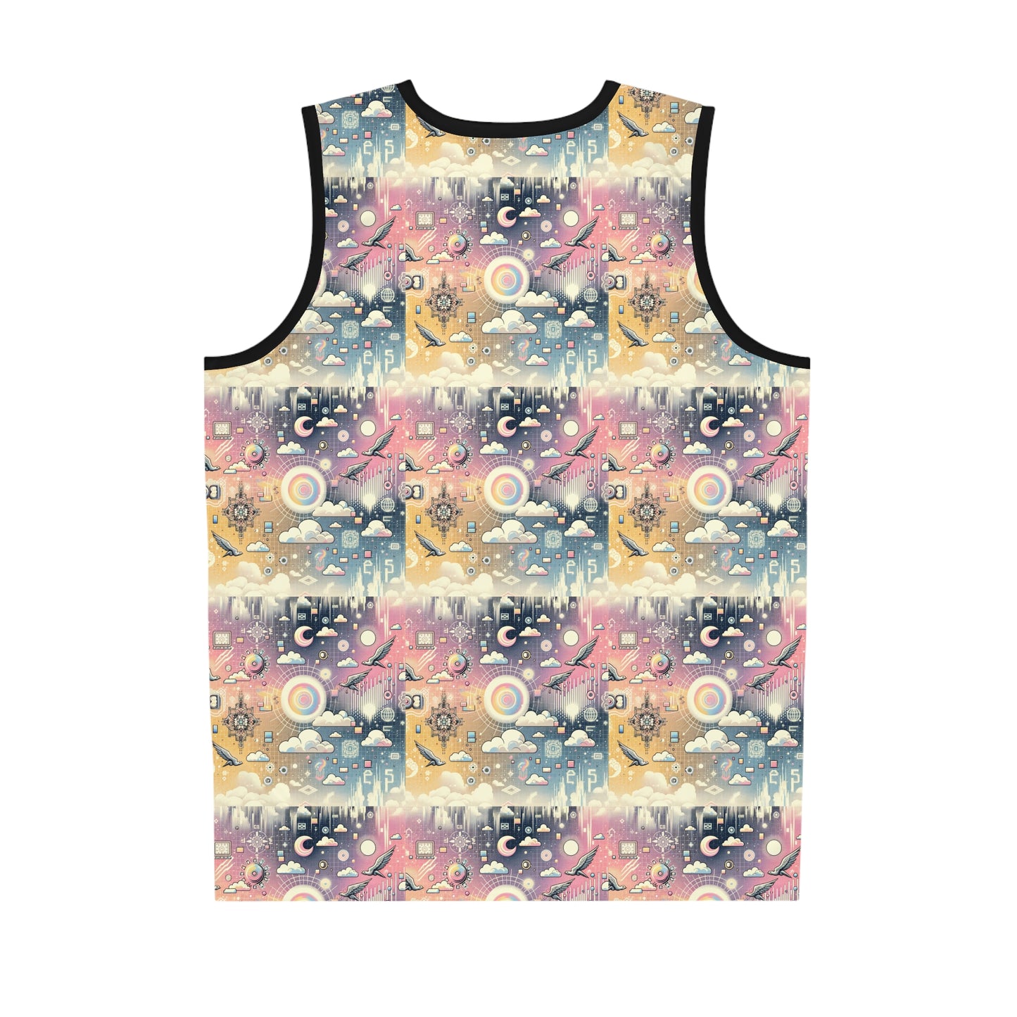 Digital Dreamland Whimsical and Nostalgic Streetwear With a Digital Twist Basketball Jersey - 8404 Design-69