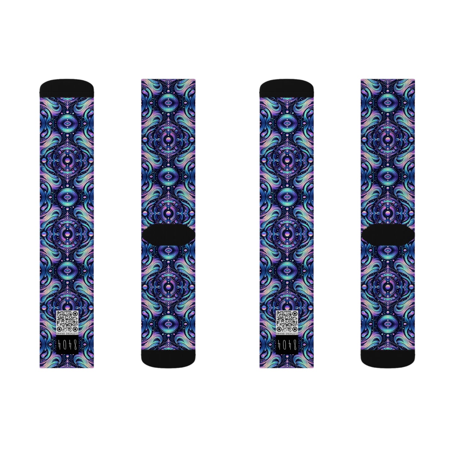 Iridescent Tech Fusion Tech-Forward Streetwear Sublimation Socks - 8404 Design-62