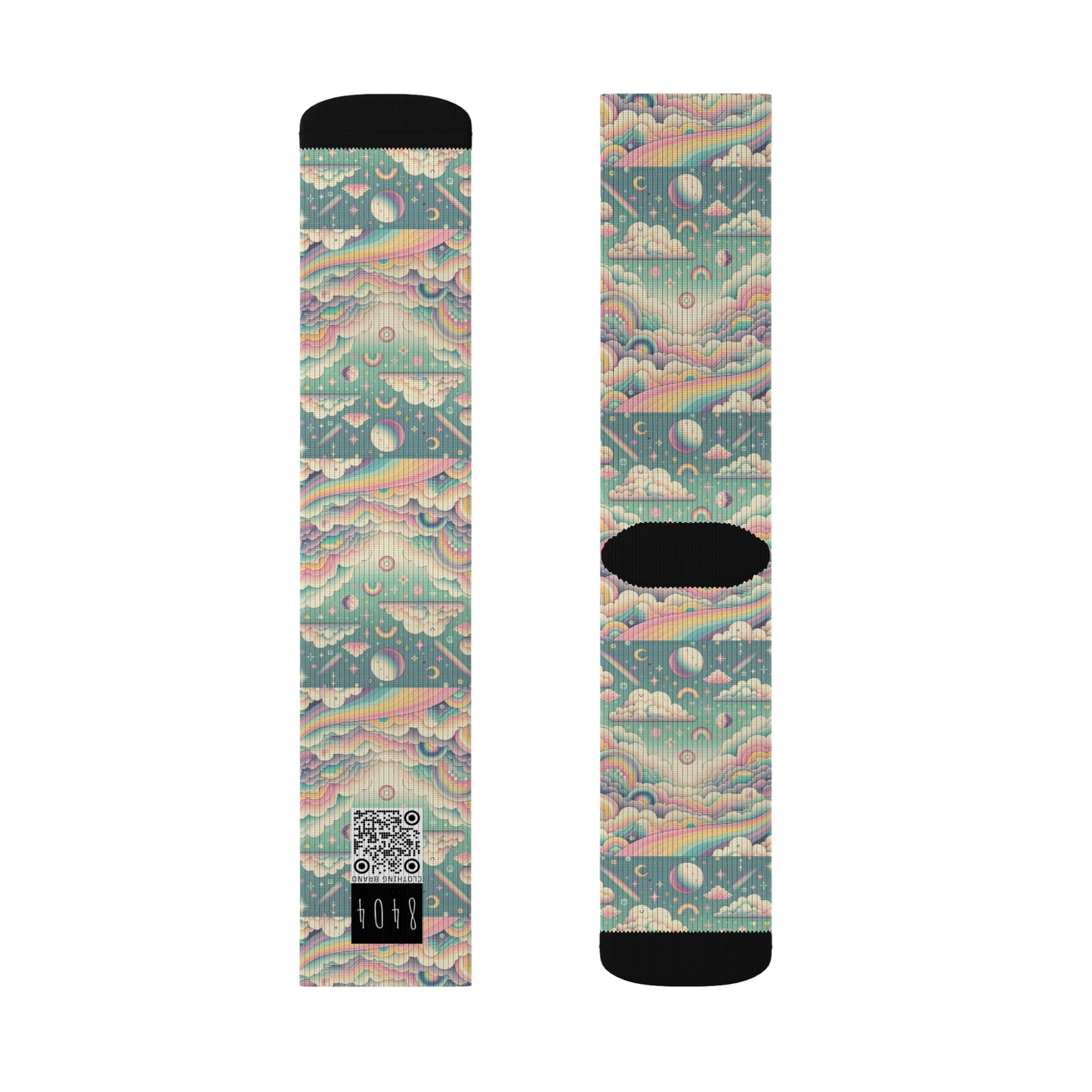 Digital Dreamland Whimsical and Nostalgic Streetwear With a Digital Twist Sublimation Socks - 8404 Design-65