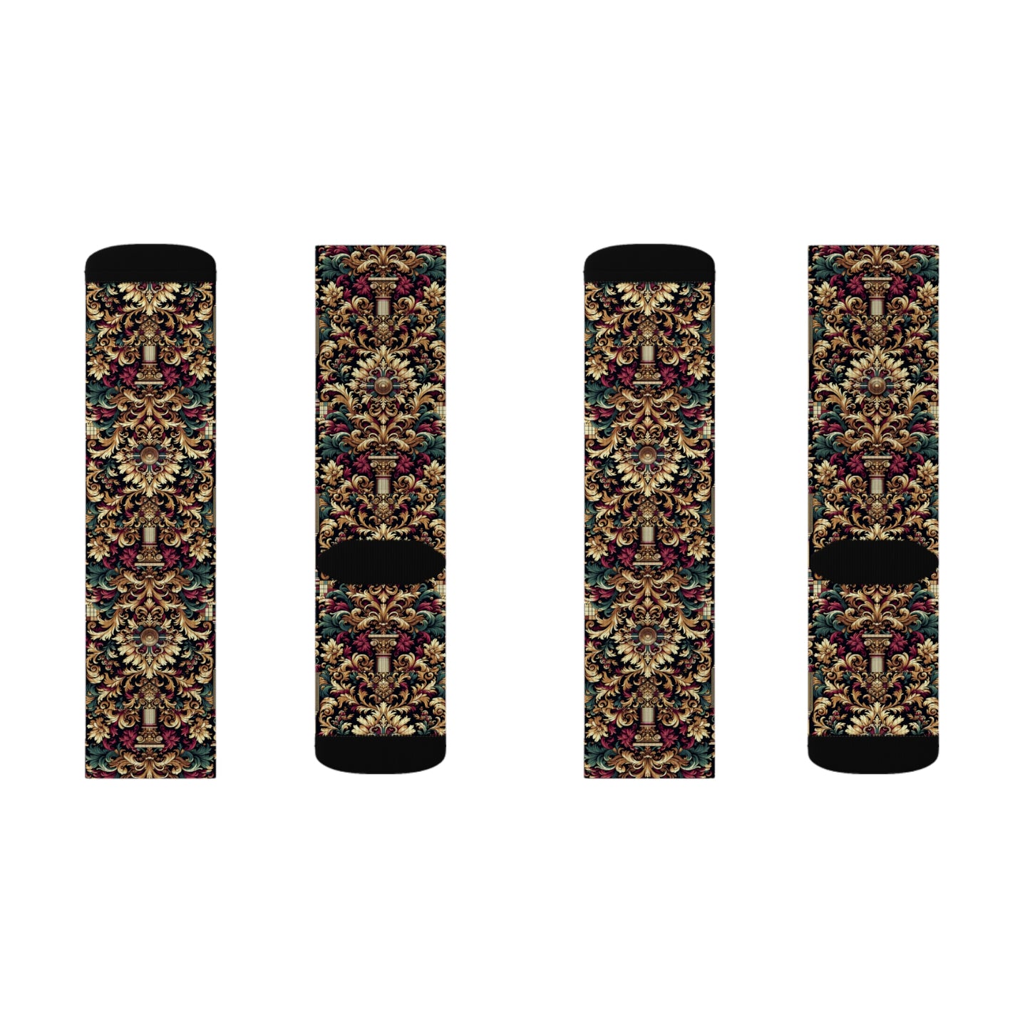 Digital Renaissance Modern Baroque Fusion Sublimation Socks - 8404 Design-57