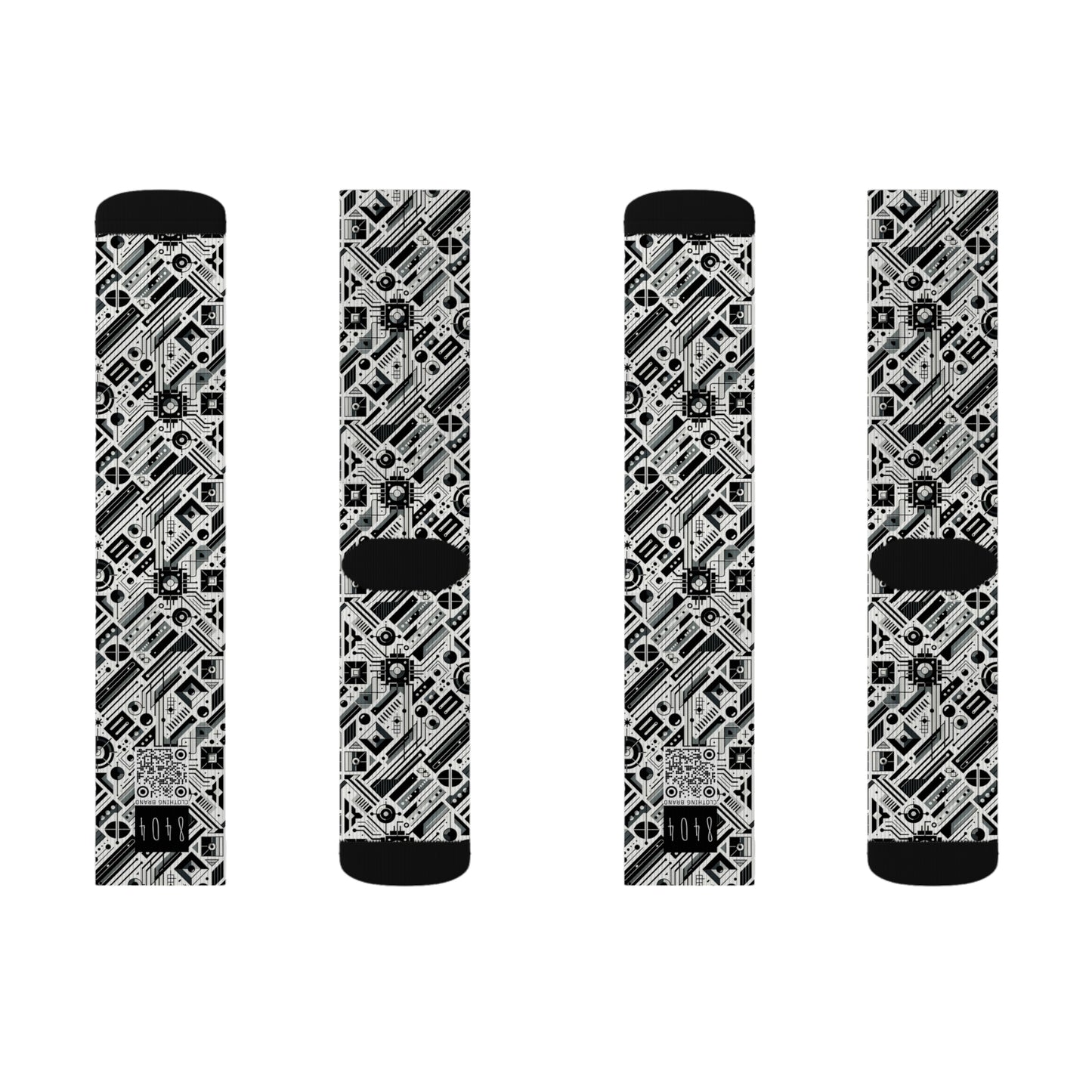 Digital Minimalism Minimalist Tech Sublimation Socks - 8404 Design-62