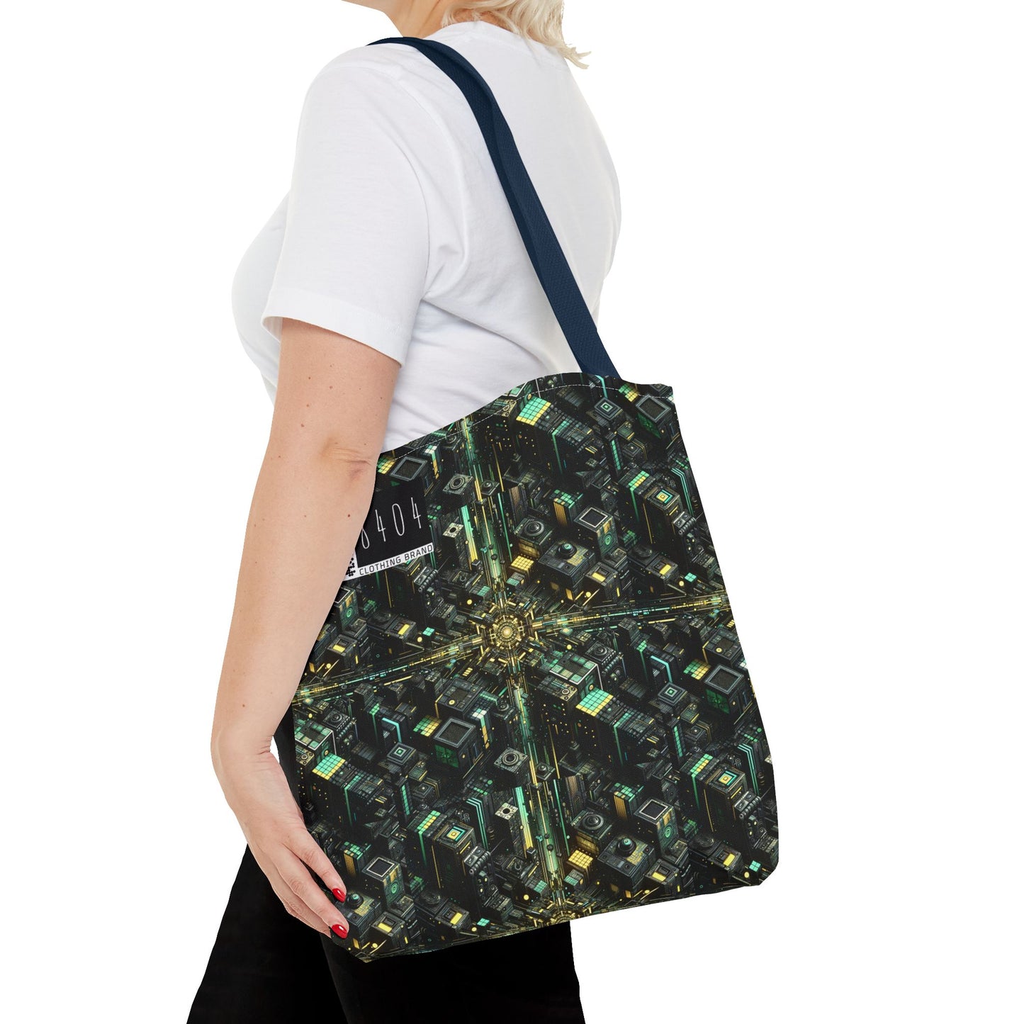 Tech Noir Graphics Tech-Inspired Streetwear Tote Bag - 8404 Design-66