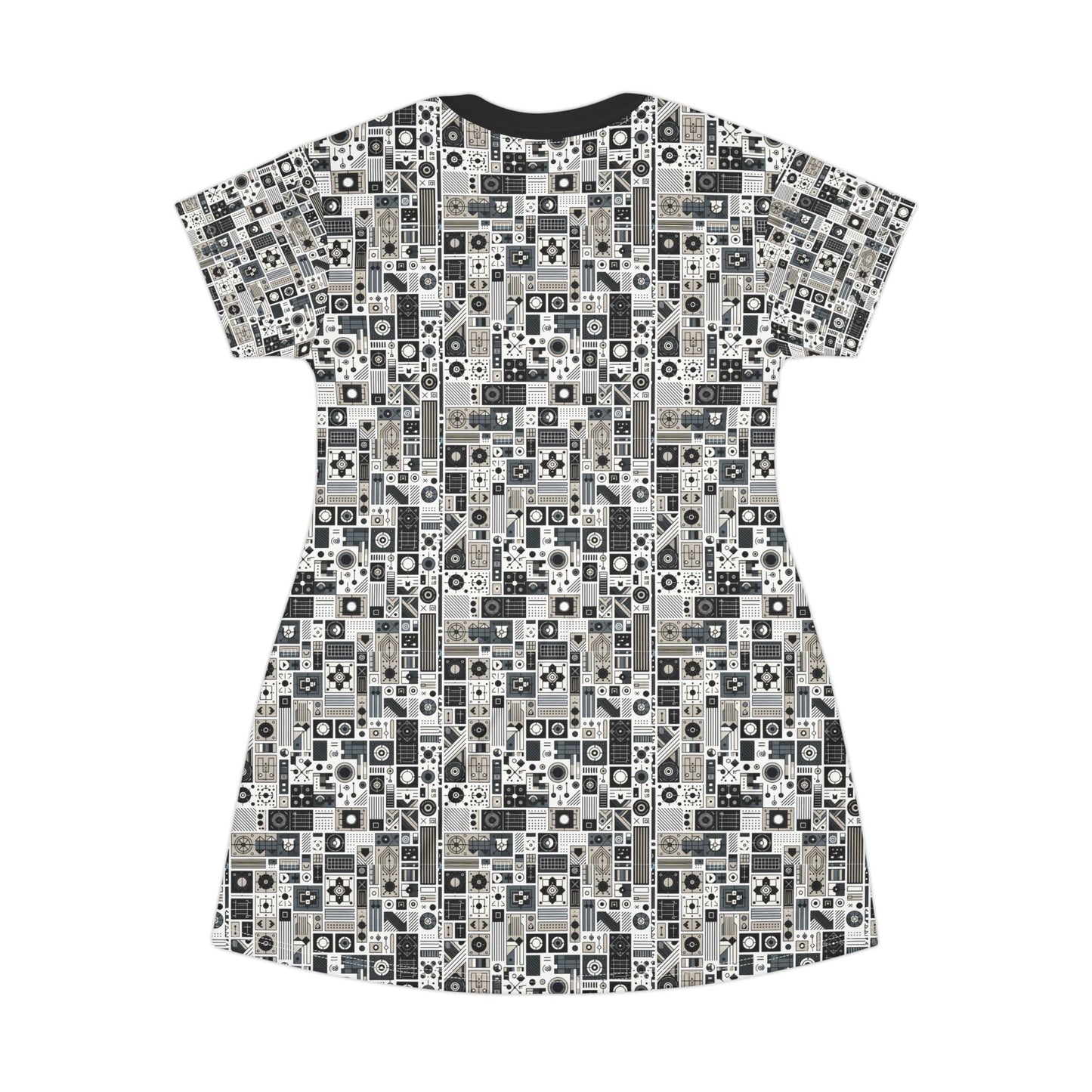 Digital Minimalism Minimalist Tech T-Shirt Dress - 8404 Design-45