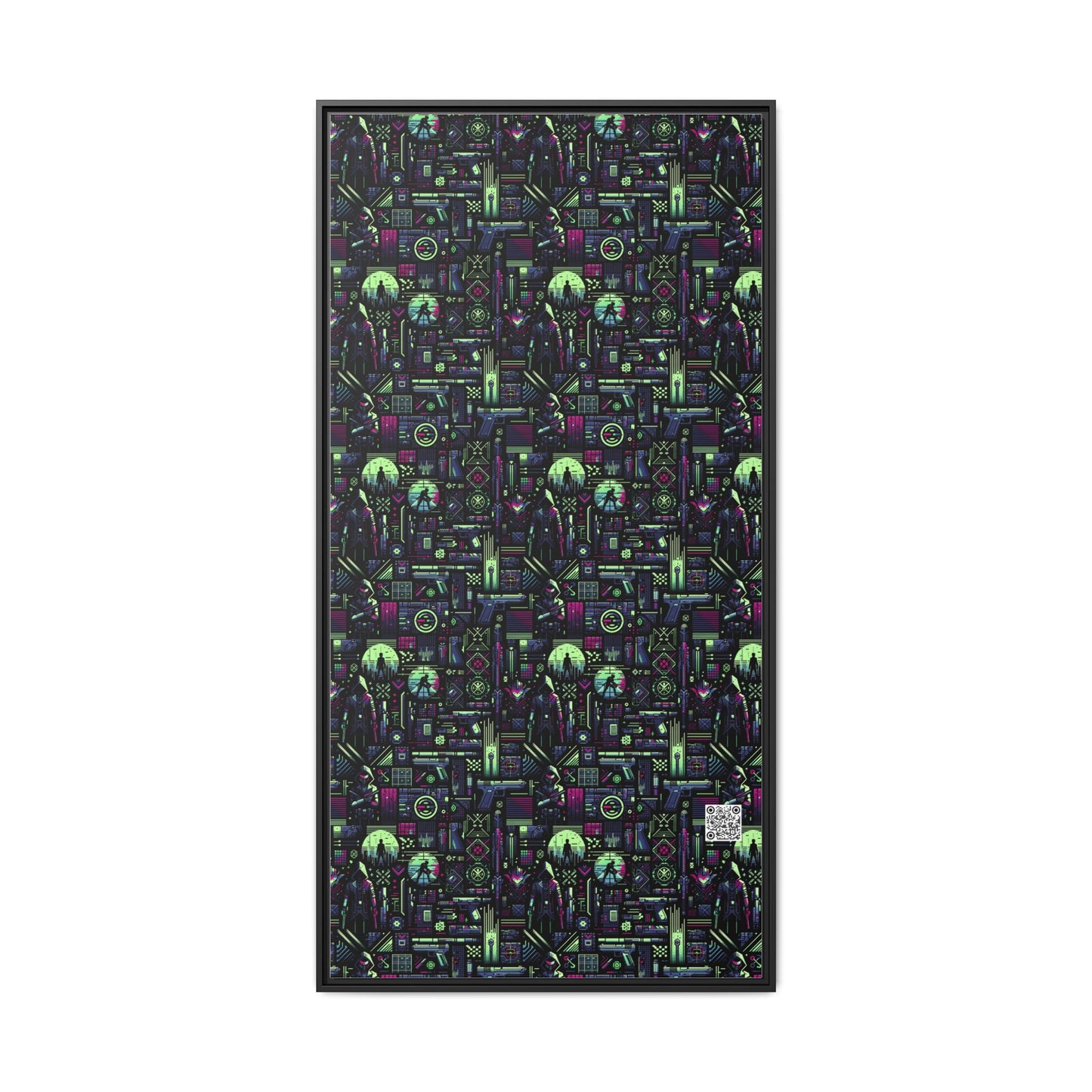 Tech Noir Futuristic Cyberpunk Matte Canvas, Framed (multi-Color) - 8404 Design-63 A