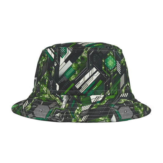 Tech Camo Fusion Tech-Forward Streetwear With a Futuristic Edge Bucket Hat - 8404 Design-58