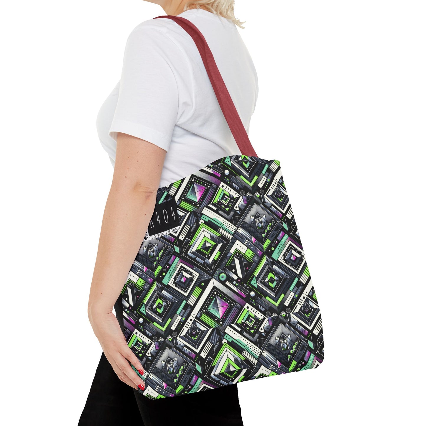 Retro Futurism Graphics Tech-Forward Streetwear Tote Bag - 8404 Design-48