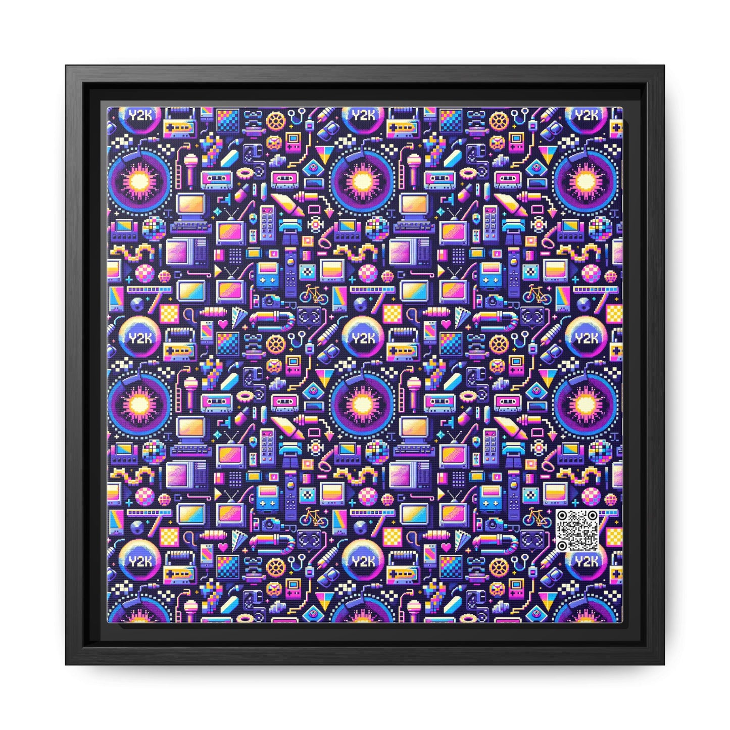 Digital Nostalgia Modern Retro Fusion Matte Canvas, Framed (multi-Color) - 8404 Design-64 B