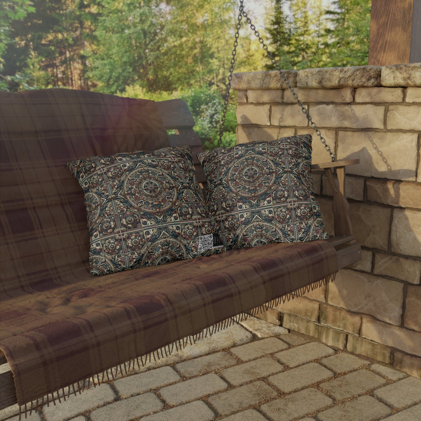 Urban Renaissance Historical Fusion With Street Edge Outdoor Pillow - 8404 Design-57