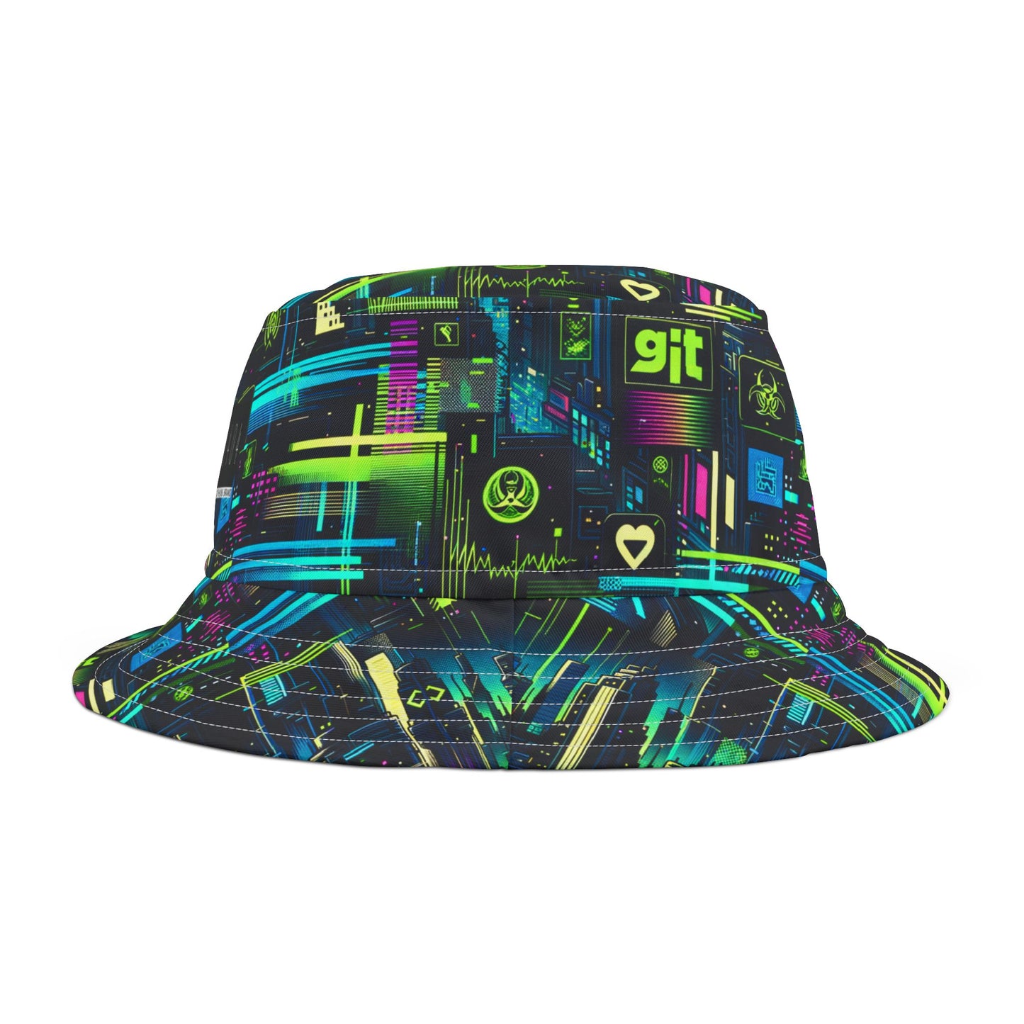 Digital Dystopia Tech Noir Bucket Hat - 8404 Design-55