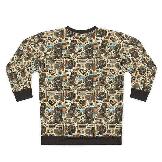 Digital Cowboy Chic Tech-Infused Western Fusion Sweatshirt - 8404 Design-45