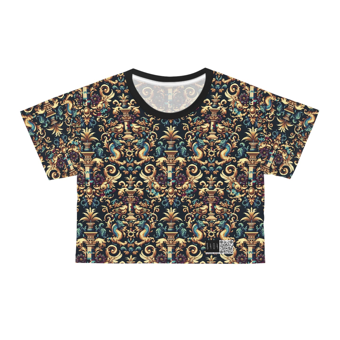 Digital Renaissance Modern Baroque Fusion Crop Tee - 8404 Design-57