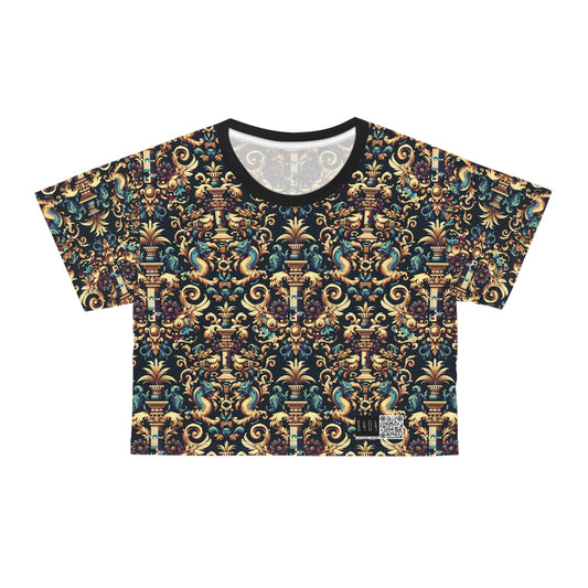 Digital Renaissance Modern Baroque Fusion Crop Tee - 8404 Design-57