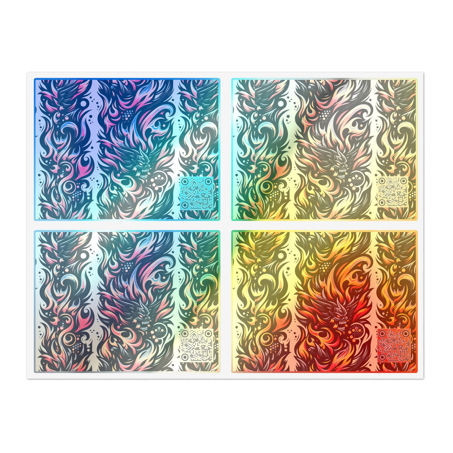 Flame Graphics Maximalist Streetwear Sticker Sheets - 8404 Design-65