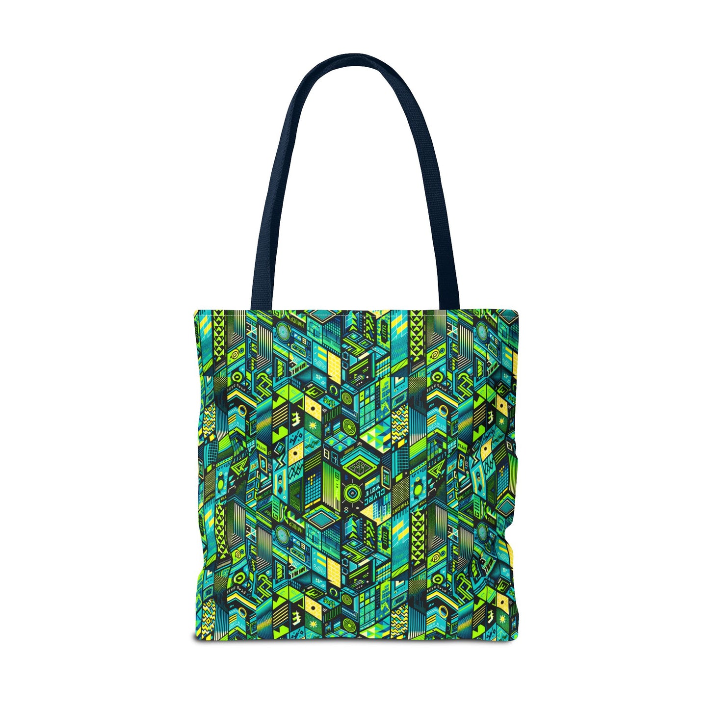 Tech-Infused Neon Tech-Forward Streetwear Tote Bag - 8404 Design-61