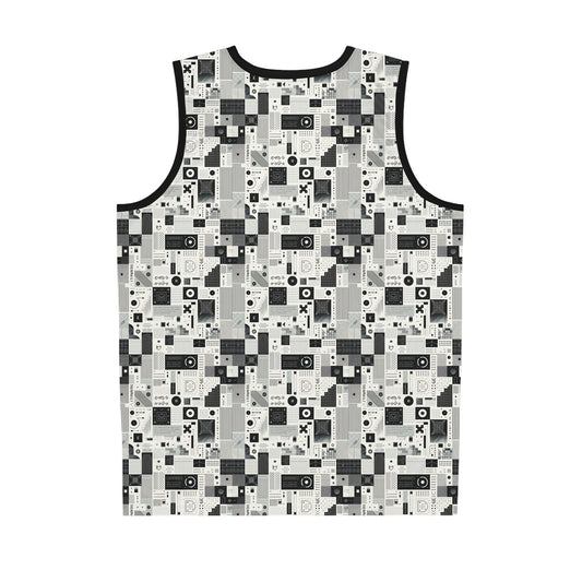 Digital Minimalism Minimalist Tech Basketball Jersey - 8404 Design-50