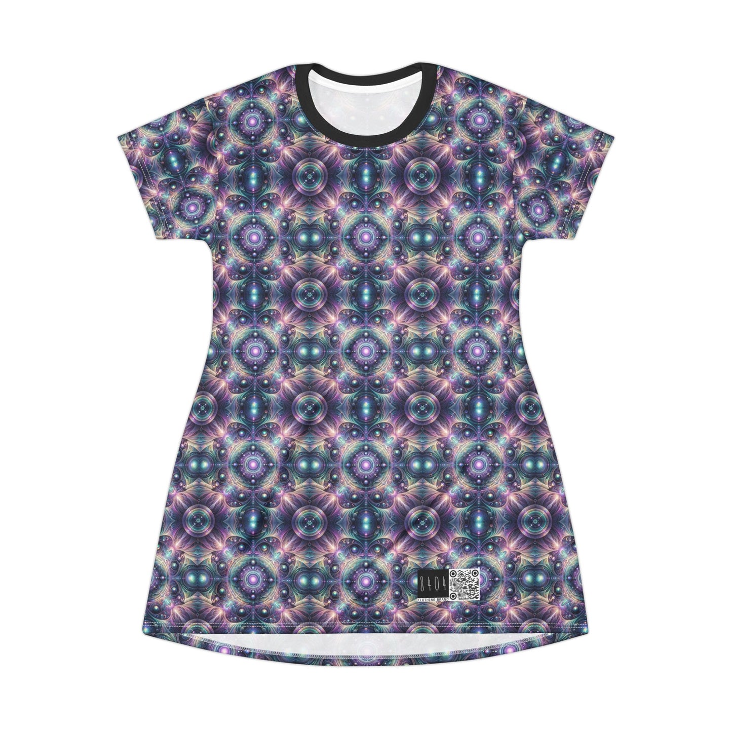 Iridescent Tech Fusion Tech-Forward Streetwear T-Shirt Dress - 8404 Design-61
