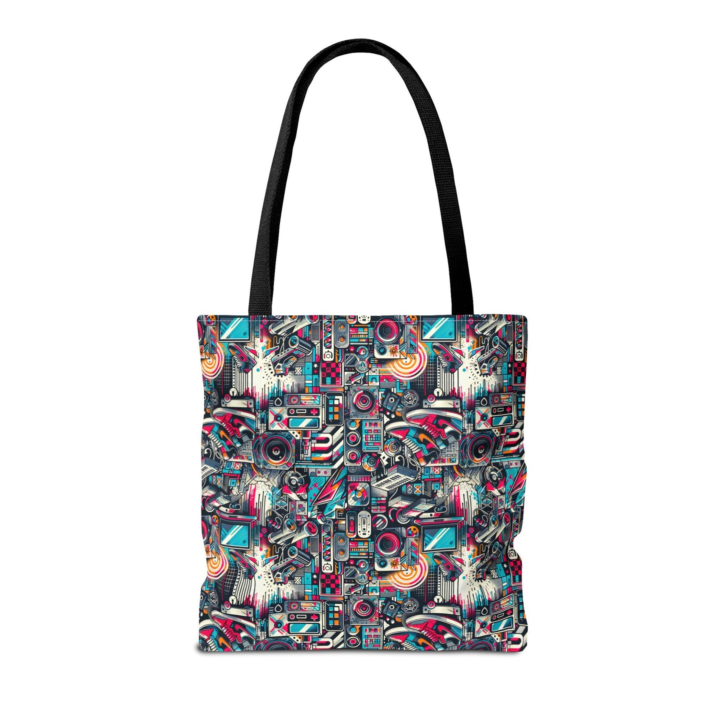Urban Graffiti Fusion Eclectic Street Art Meets Modern Tech Culture Tote Bag - 8404 Design-50