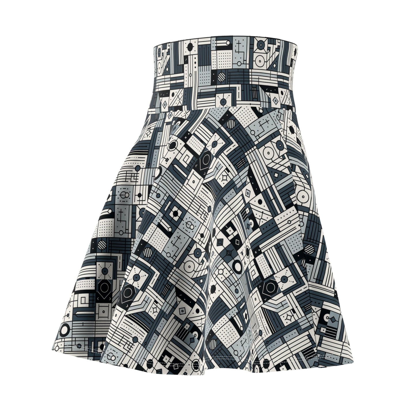 Digital Minimalism Minimalist Tech Women's Skater Skirt - 8404 Design-49