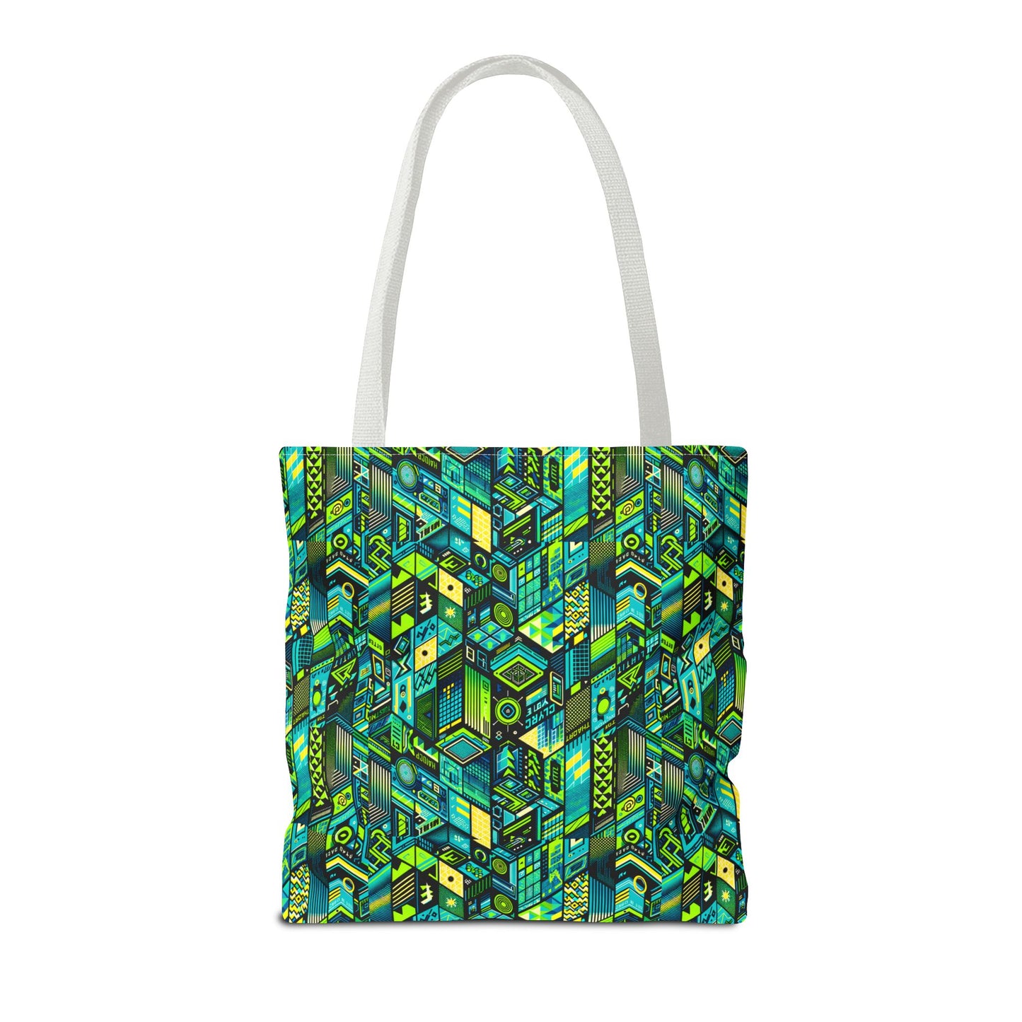 Tech-Infused Neon Tech-Forward Streetwear Tote Bag - 8404 Design-61