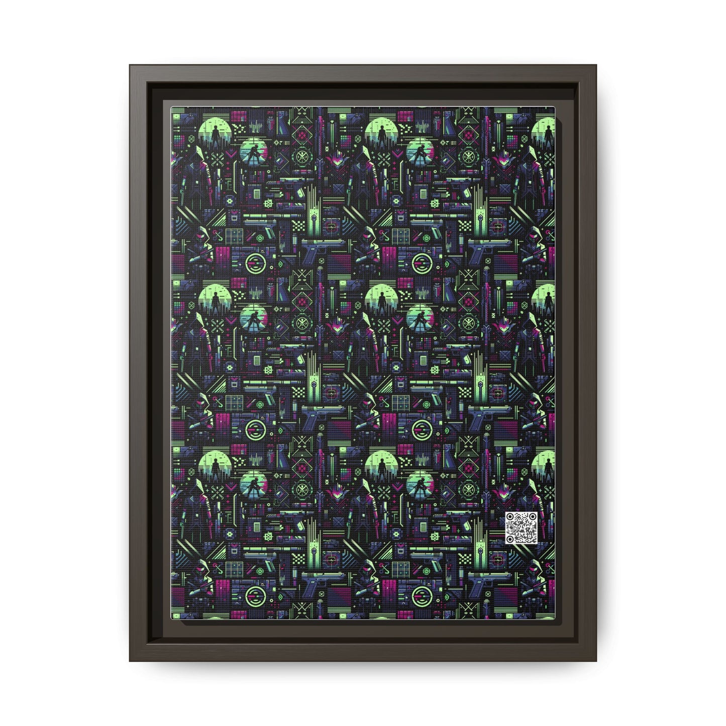 Tech Noir Futuristic Cyberpunk Matte Canvas, Framed (multi-Color) - 8404 Design-63 A