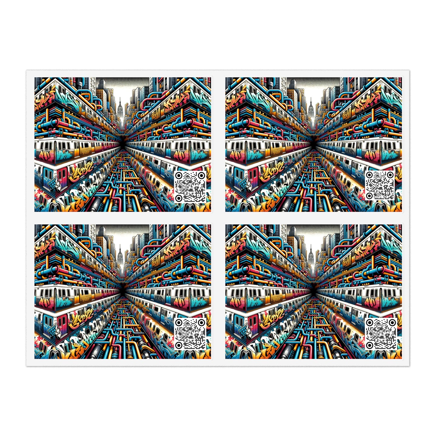 Retro Graffiti Revival Retro Urban Street Art Sticker Sheets - 8404 Design-41