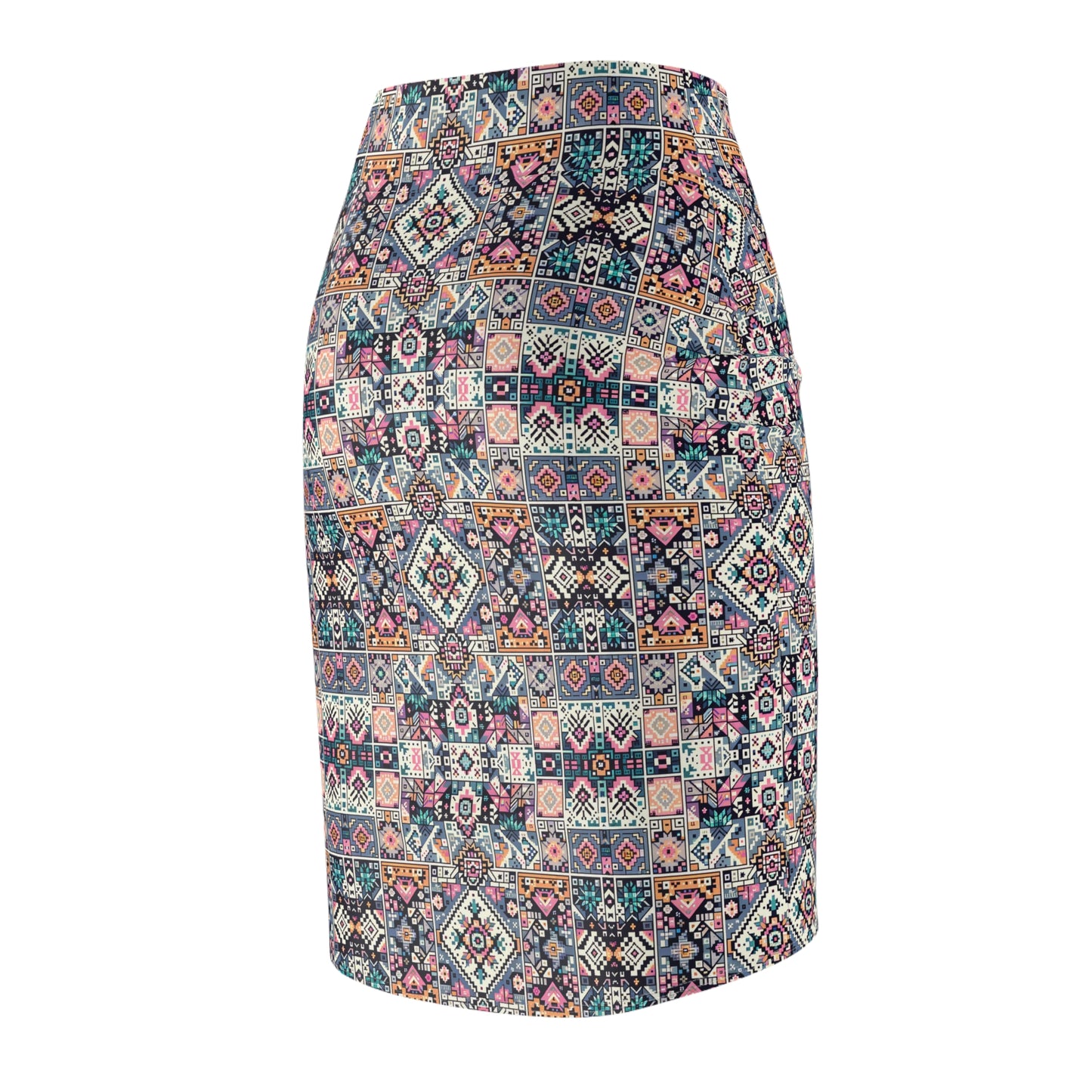 Digital Artisanal Fusion Digital Artisanal Women's Pencil Skirt - 8404 Design-65