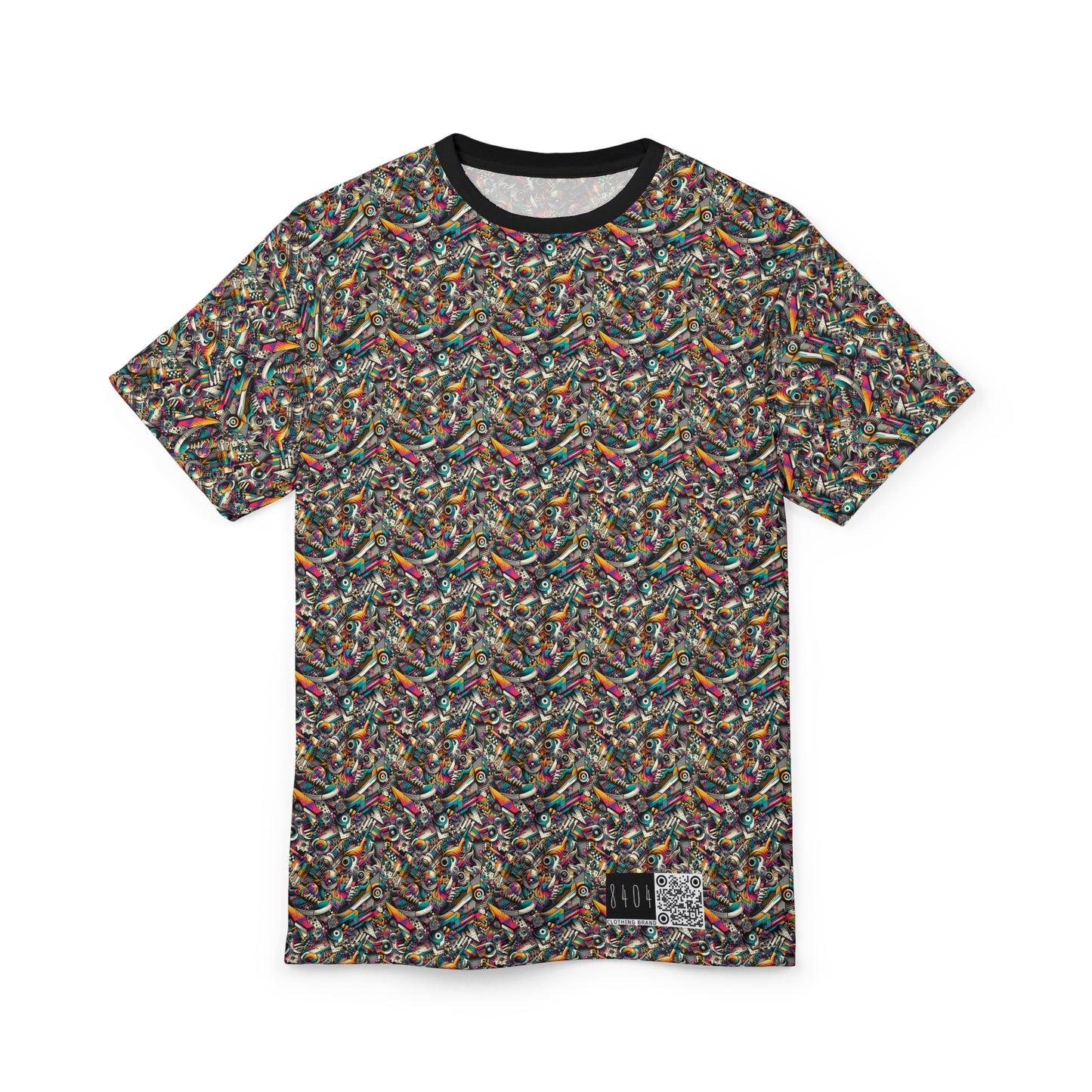 Urban Graffiti Fusion Eclectic Street Art Meets Modern Tech Culture Unisex Cut & Sew Tee - 8404 Design-55
