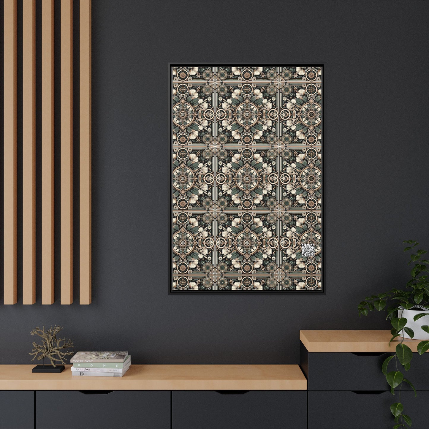 Cyber Garden Party Tech Garden Extravaganza Matte Canvas, Framed (multi-Color) - 8404 Design-66 A