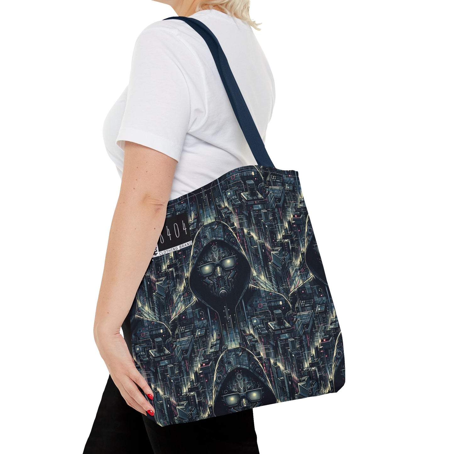 Tech Noir Aesthetics Sleek Tech Streetwear Tote Bag - 8404 Design-56