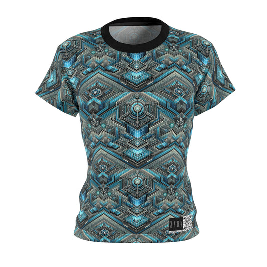 Tech-Infused Futurism Sleek Tech Edge Women's Cut & Sew Tee - 8404 Design-49