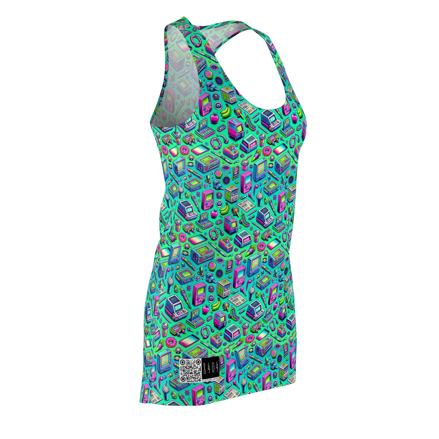 Y2k Revival Nostalgic Futurism Women's Cut & Sew Racerback Dress - 8404 Design-48