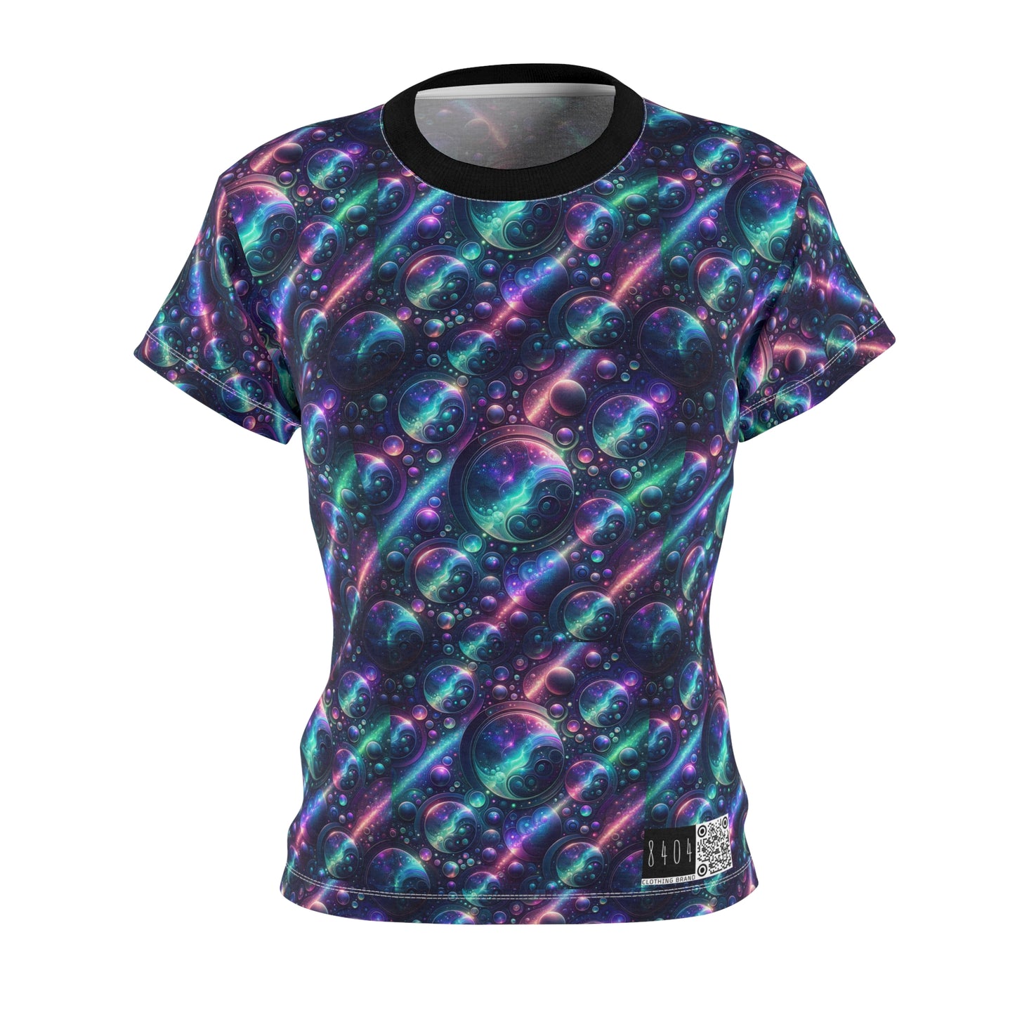 Iridescent Tech Fusion Tech-Forward Streetwear Women's Cut & Sew Tee - 8404 Design-51