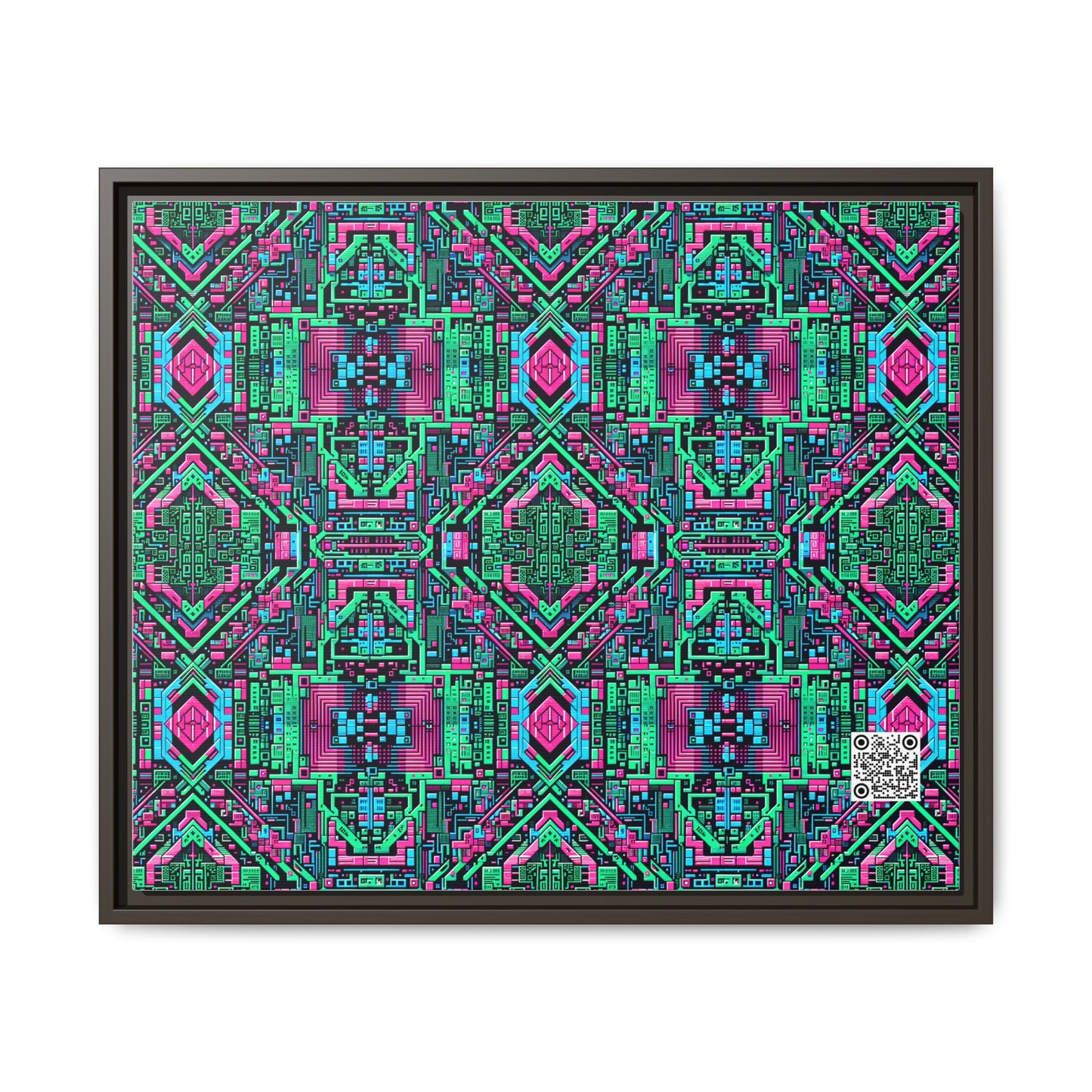 Digital Glitch Vibes Tech-Inspired Streetwear Matte Canvas, Framed (multi-Color) - 8404 Design-71 B