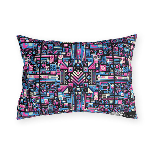 Digital Rebellion Youthful Streetwear with a Rebellious Digital Twist Outdoor Pillow - 8404 Design-65