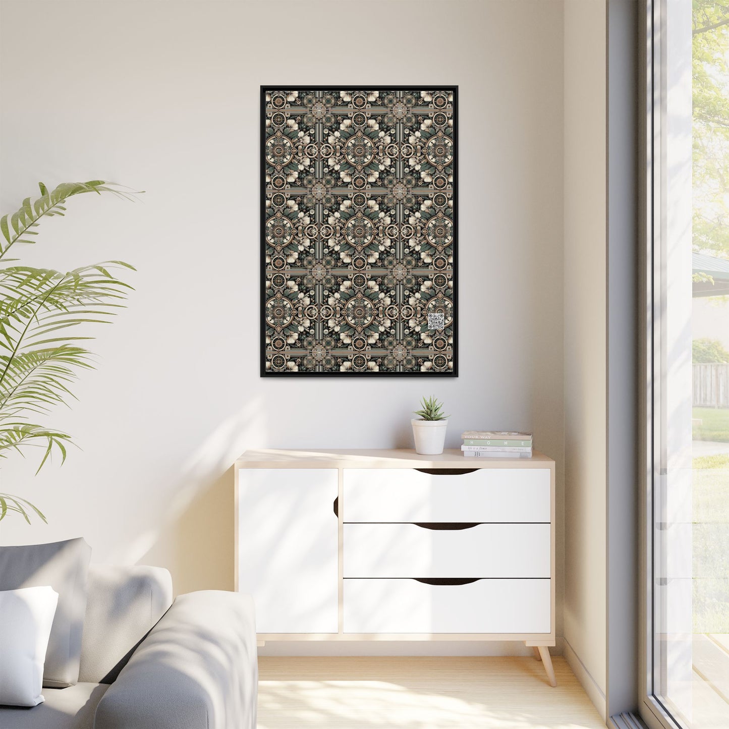 Cyber Garden Party Tech Garden Extravaganza Matte Canvas, Framed (multi-Color) - 8404 Design-66 A