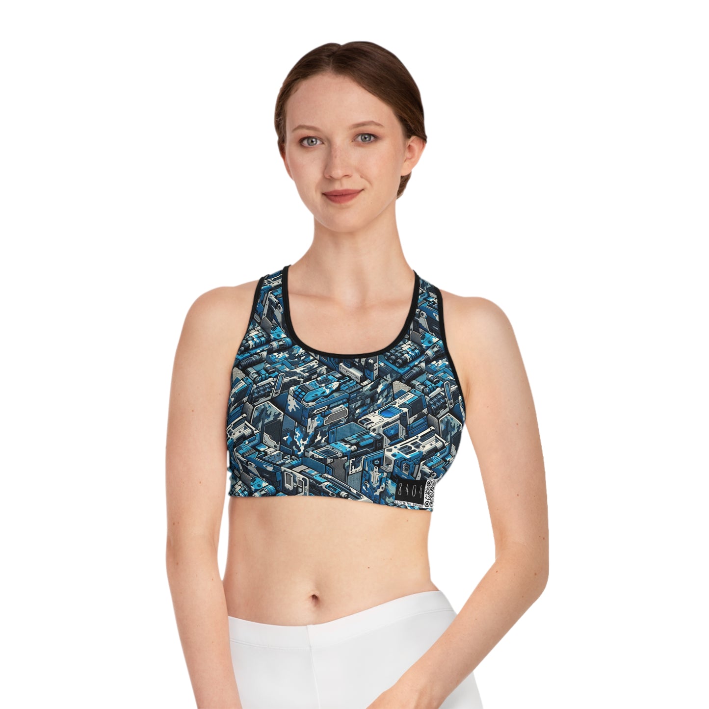 Tech Urban Camo Tech-Forward Streetwear With a Futuristic Military Edge Sports Bra - 8404 Design-51