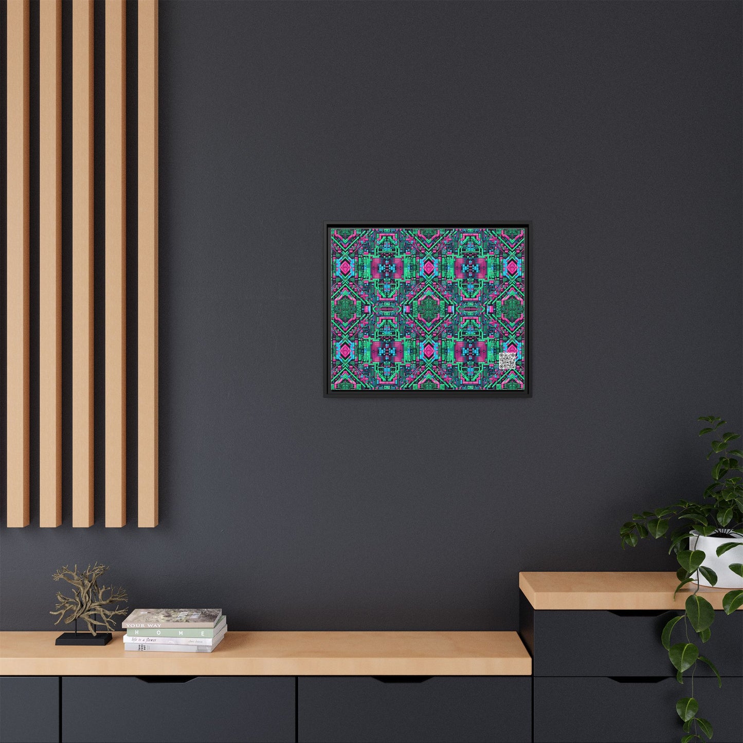Digital Glitch Vibes Tech-Inspired Streetwear Matte Canvas, Framed (multi-Color) - 8404 Design-71 B