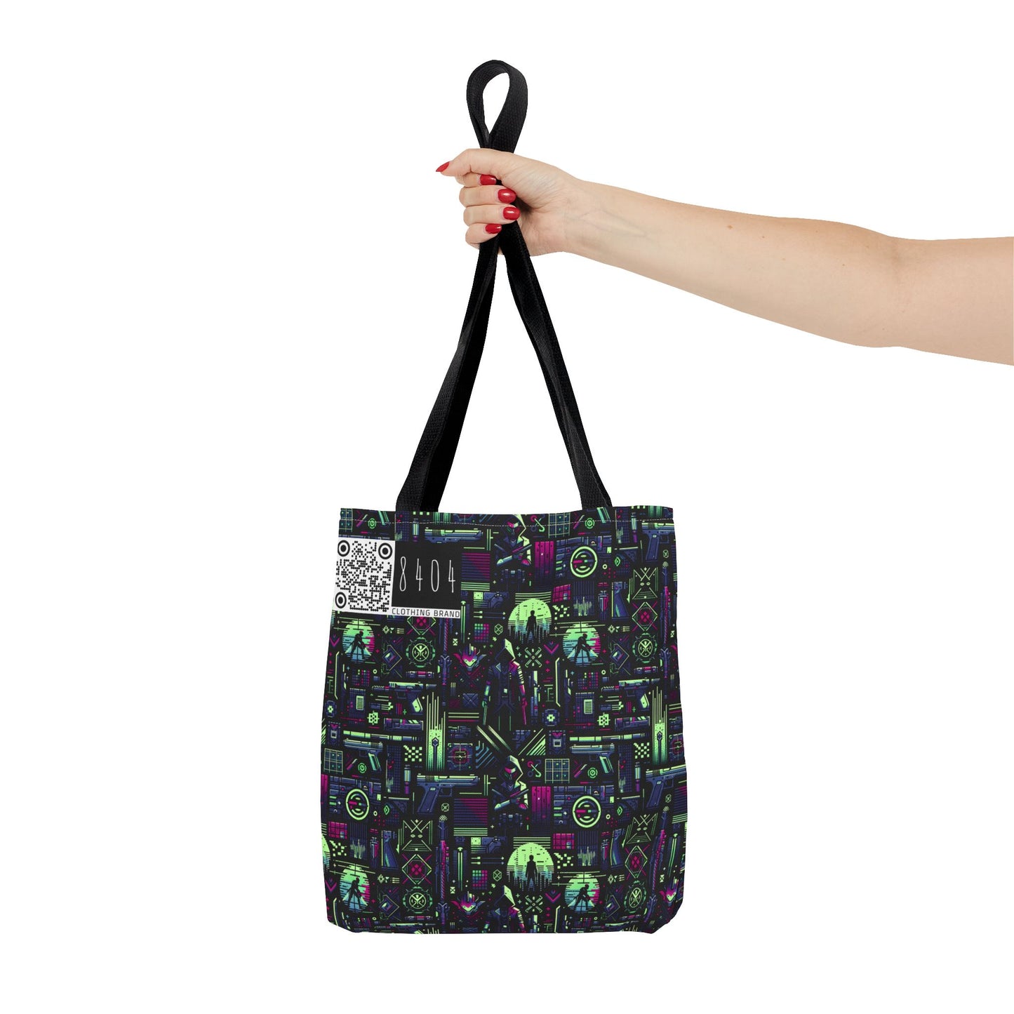 Tech Noir Futuristic Cyberpunk Tote Bag - 8404 Design-63