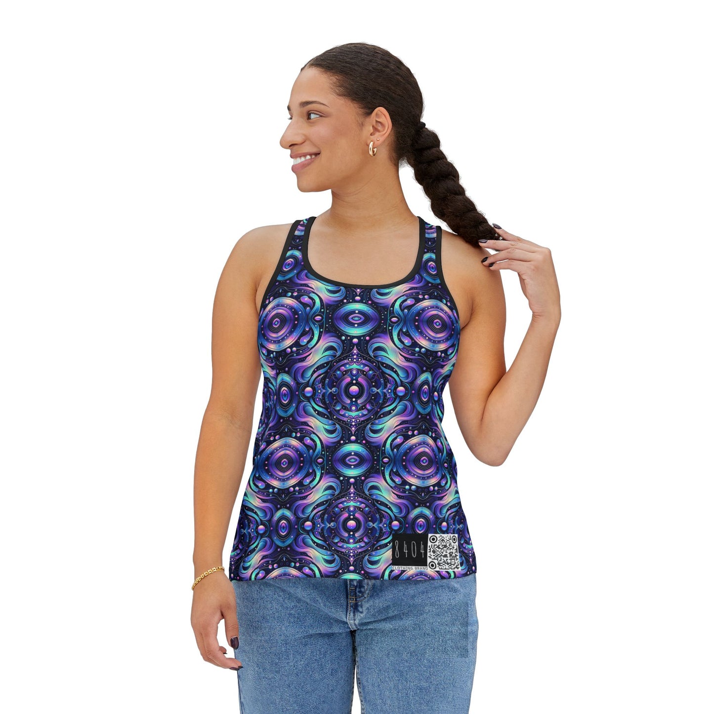 Iridescent Tech Fusion Tech-Forward Streetwear Women's Tank Top - 8404 Design-62