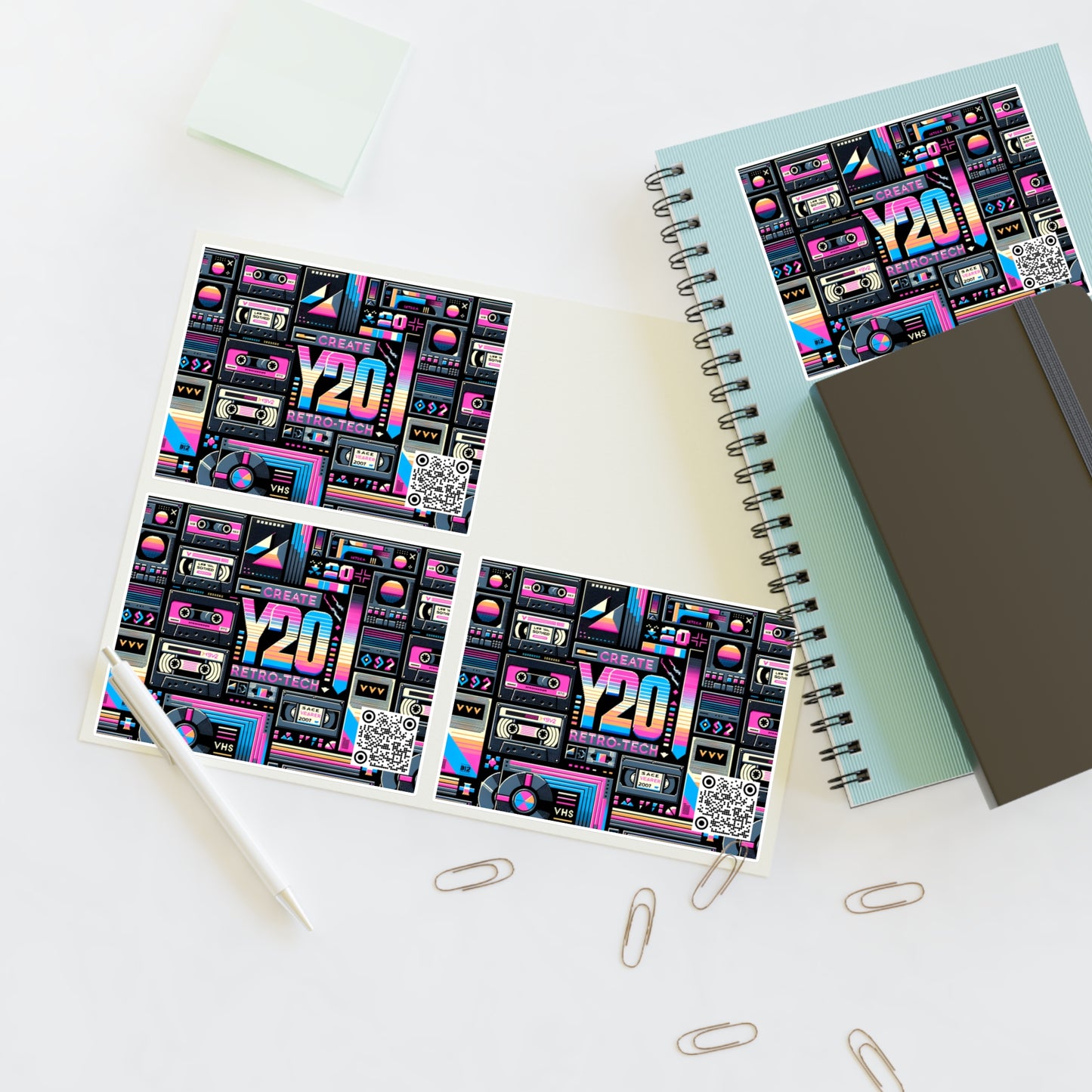 Digital Nostalgia Tech-Inspired Retro Fusion Sticker Sheets - 8404 Design-65