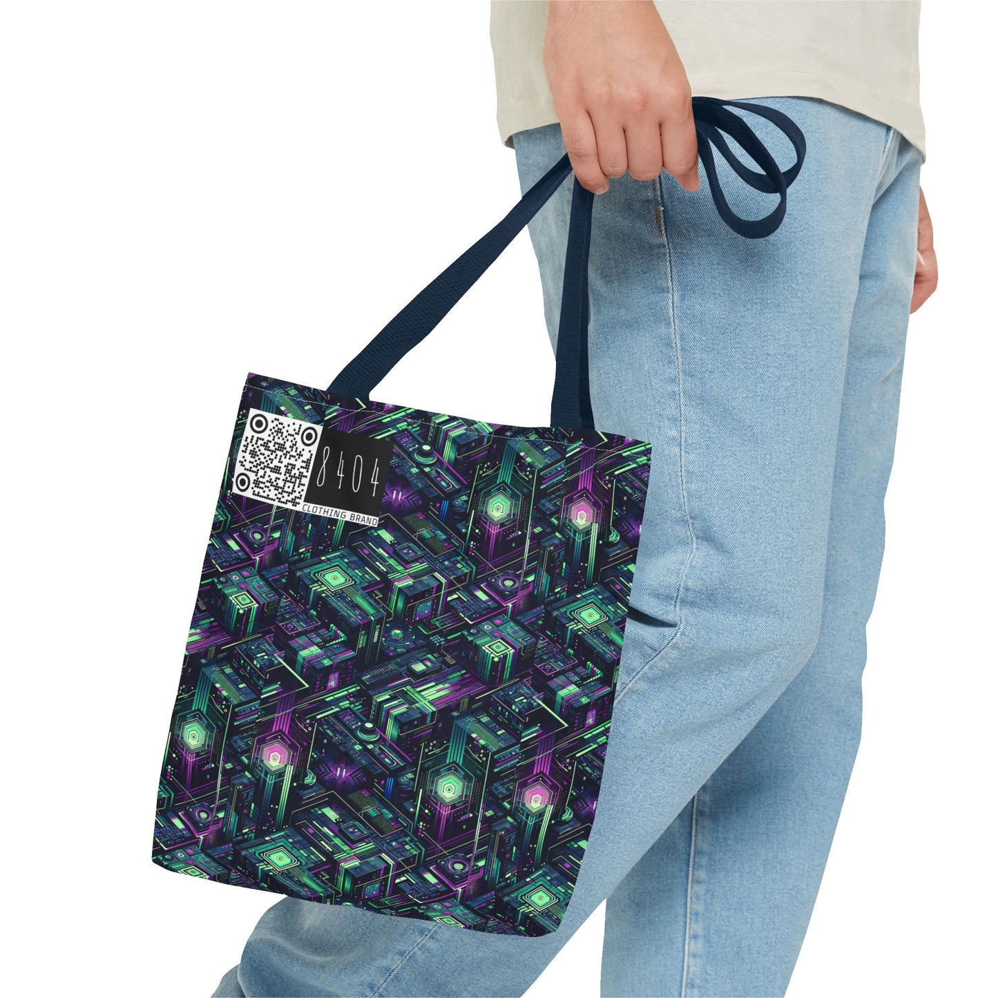 Tech Noir Aesthetics Tech-Forward Urban Dystopia Tote Bag - 8404 Design-43