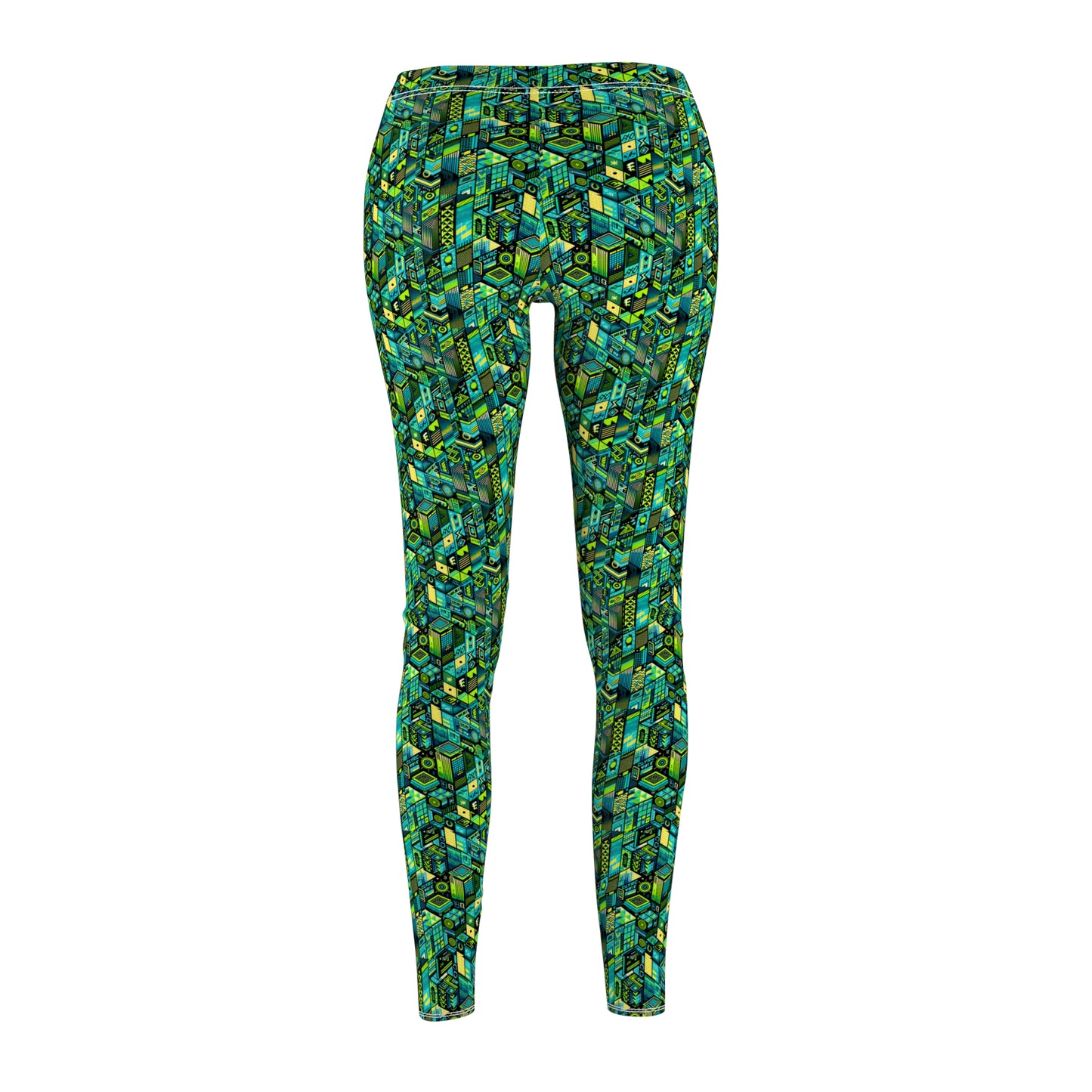 Tech-Infused Neon Tech-Forward Streetwear Women's Cut & Sew Casual Leggings - 8404 Design-61
