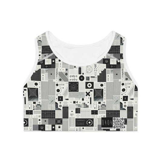 Digital Minimalism Minimalist Tech Sports Bra - 8404 Design-50
