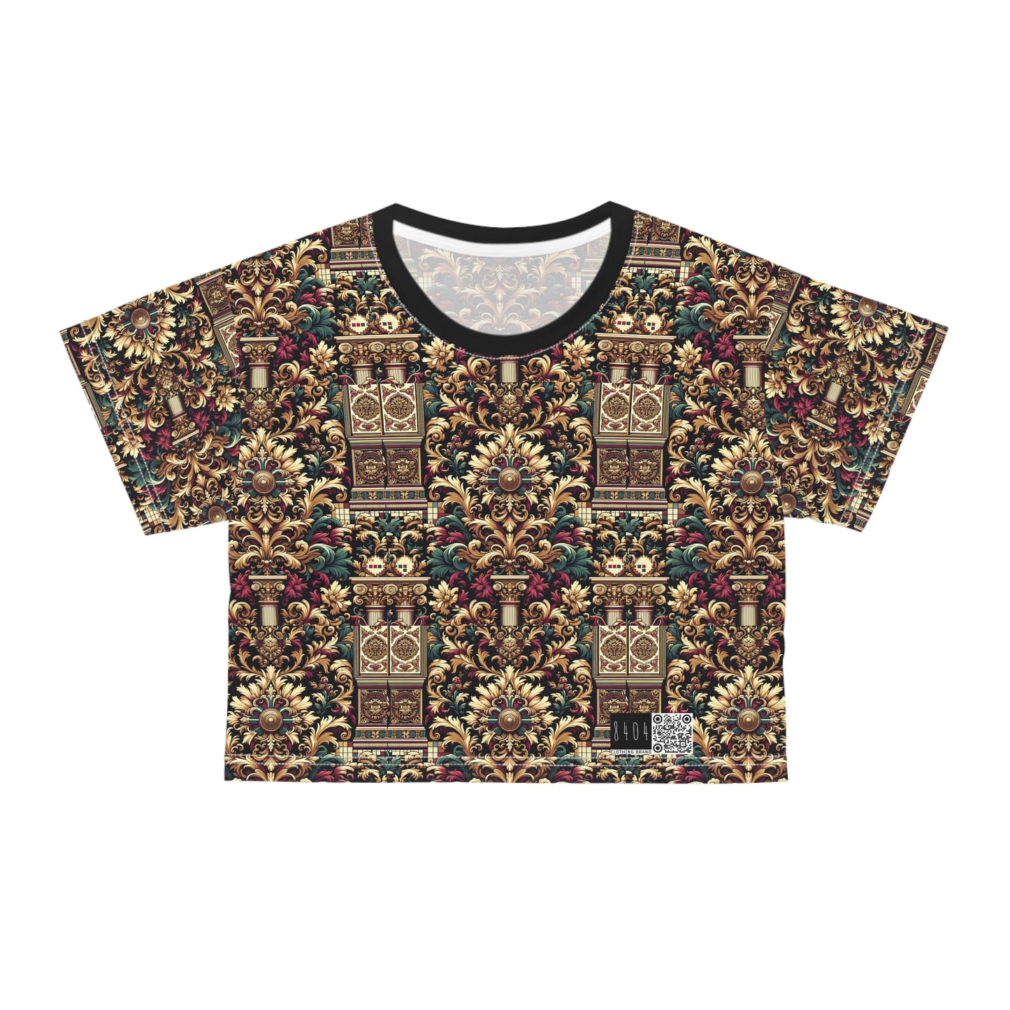 Digital Renaissance Modern Baroque Fusion Crop Tee - 8404 Design-57