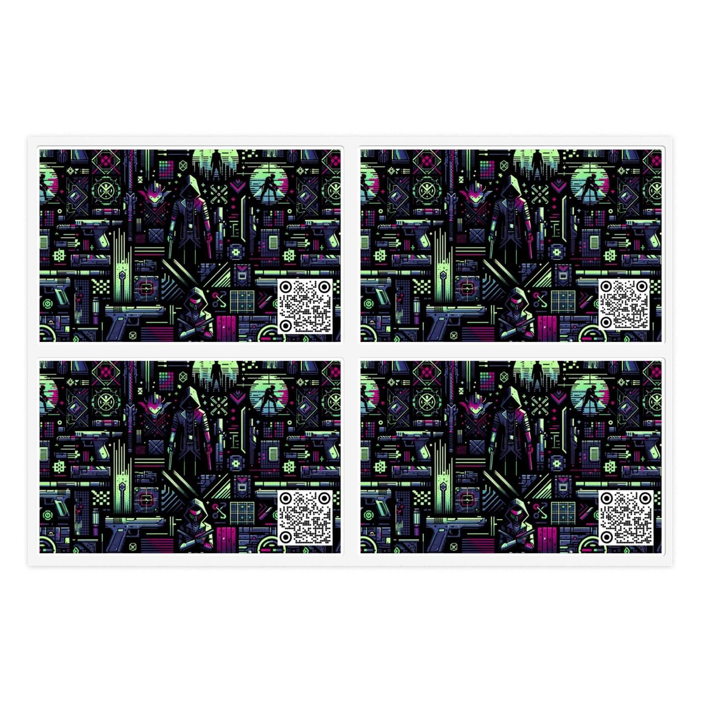 Tech Noir Futuristic Cyberpunk Sticker Sheets - 8404 Design-63