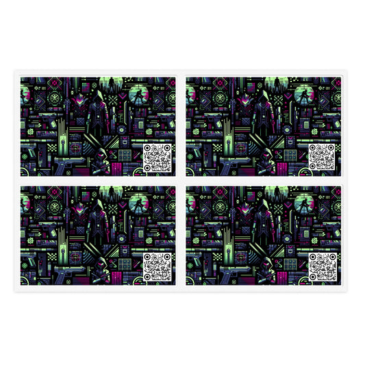 Tech Noir Futuristic Cyberpunk Sticker Sheets - 8404 Design-63