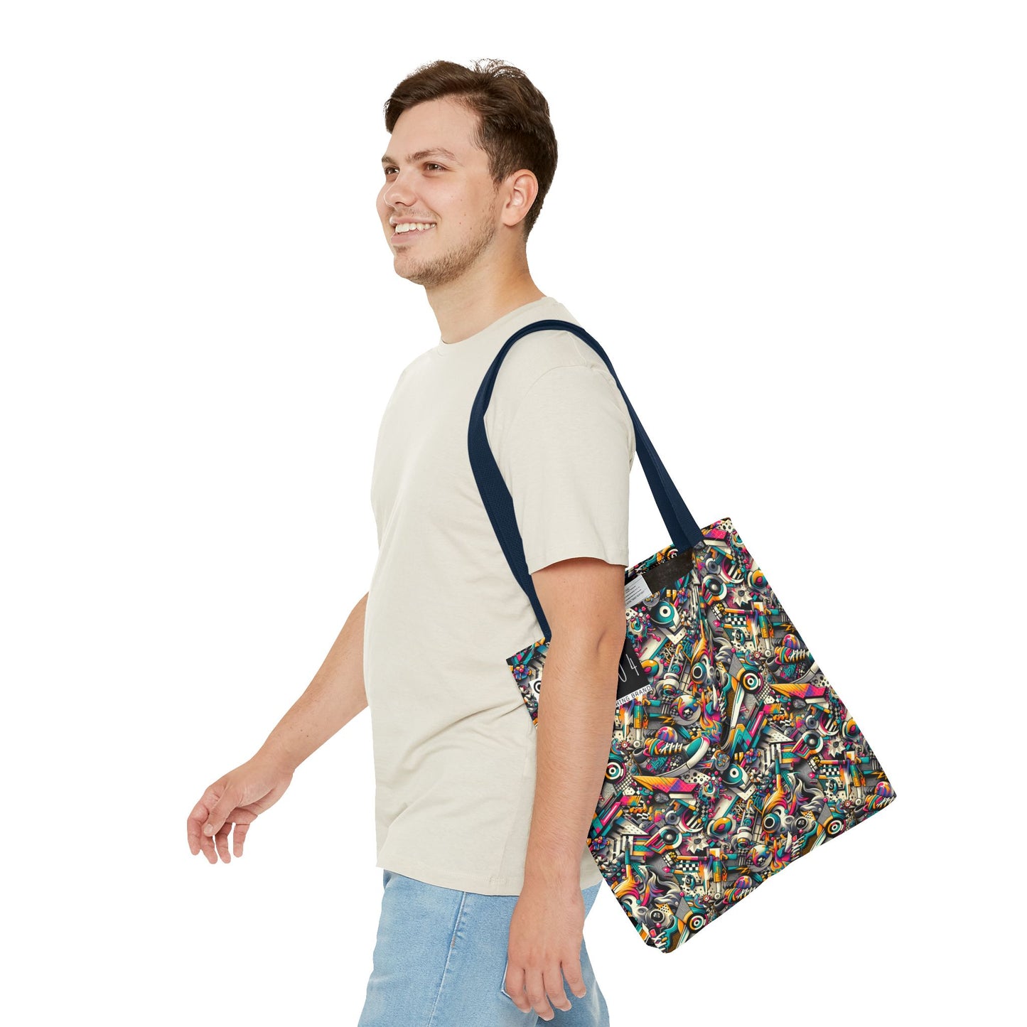 Urban Graffiti Fusion Eclectic Street Art Meets Modern Tech Culture Tote Bag - 8404 Design-55